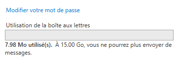 Lien Modifier votre mot de passe dans la rubrique Mon compte d’OWA.